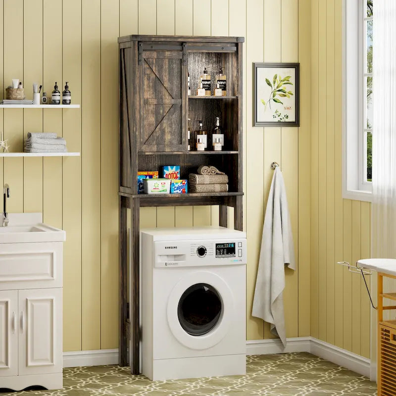 Meuble de rangement sur pied au-dessus des toilettes