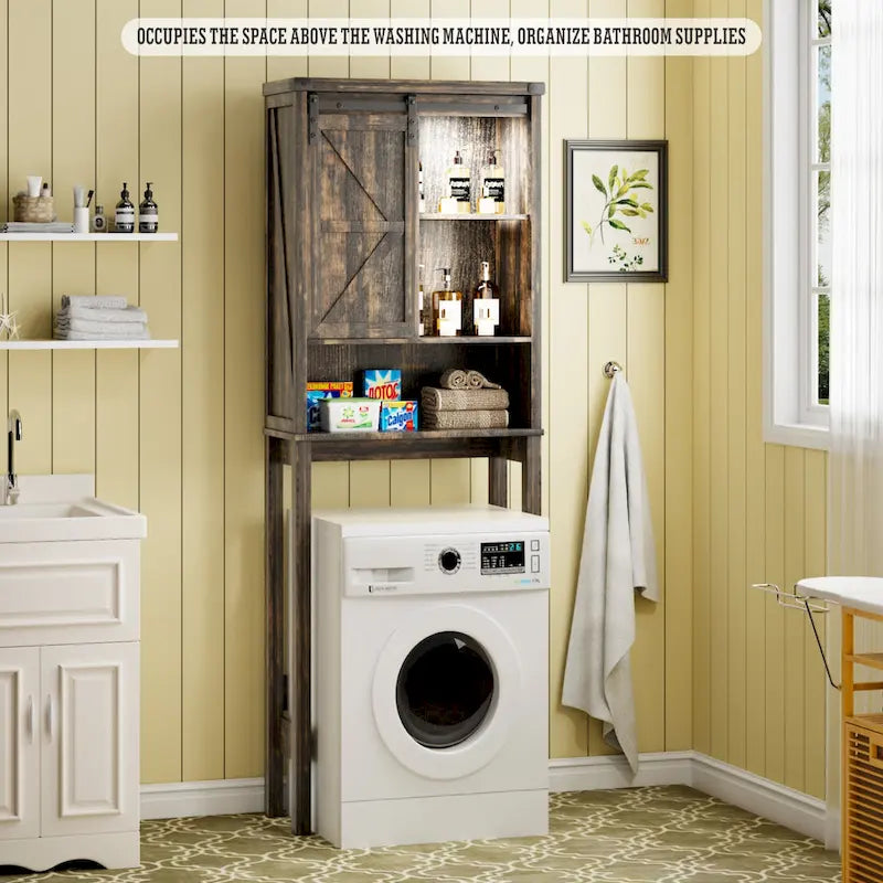 Meuble de rangement sur pied au-dessus des toilettes