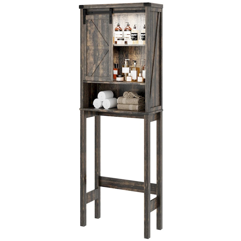 Meuble de rangement sur pied au-dessus des toilettes