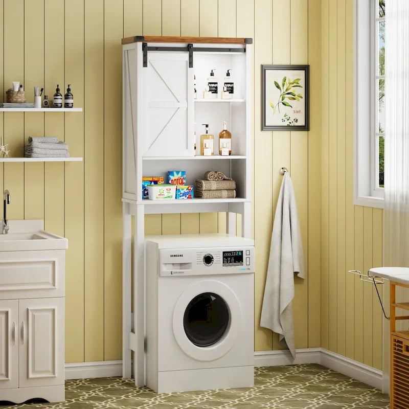 Meuble de rangement sur pied au-dessus des toilettes