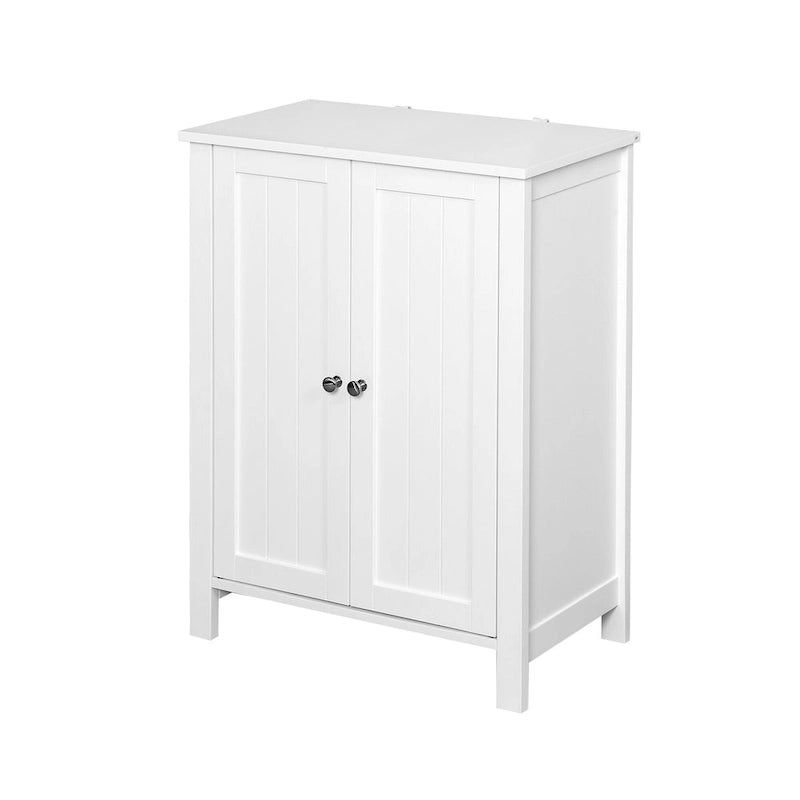 Meuble de Rangement Blanc Nestfair avec Double Porte et Étagère Réglable