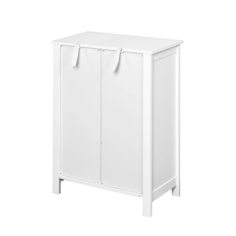 Meuble de Rangement Blanc Nestfair avec Double Porte et Étagère Réglable
