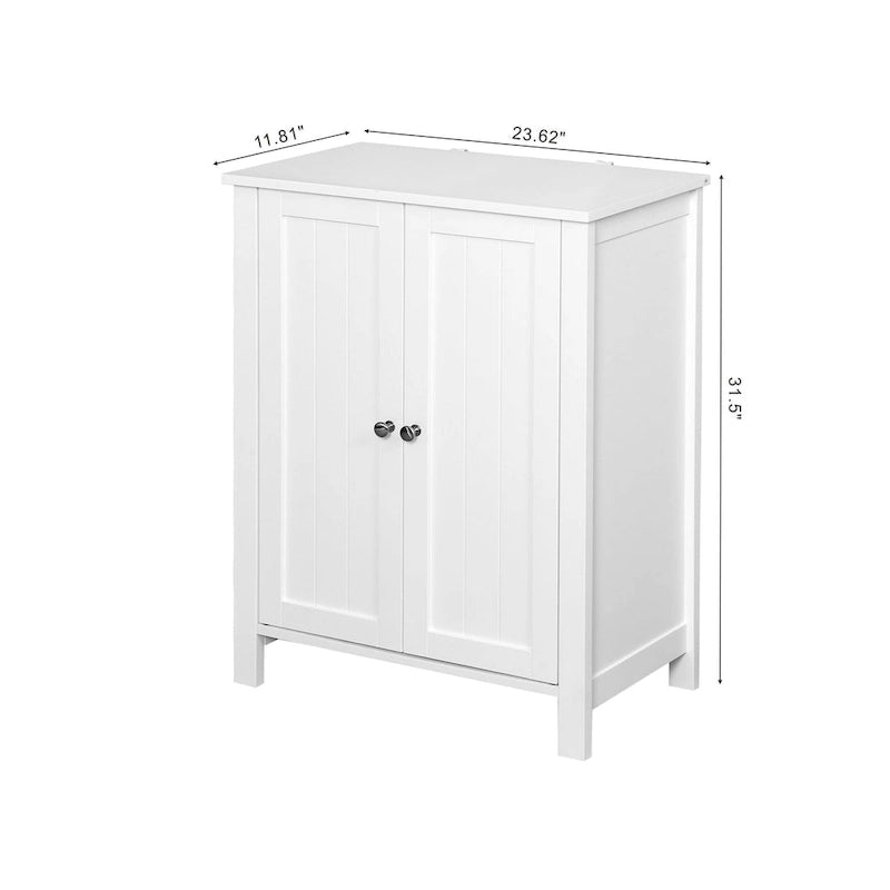 Meuble de Rangement Blanc Nestfair avec Double Porte et Étagère Réglable