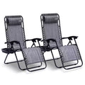 SereneLife Adjustable Zero Gravity Chair Set with Side Table