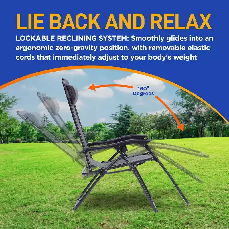 Ensemble de chaises réglables zéro gravité SereneLife avec table d'appoint