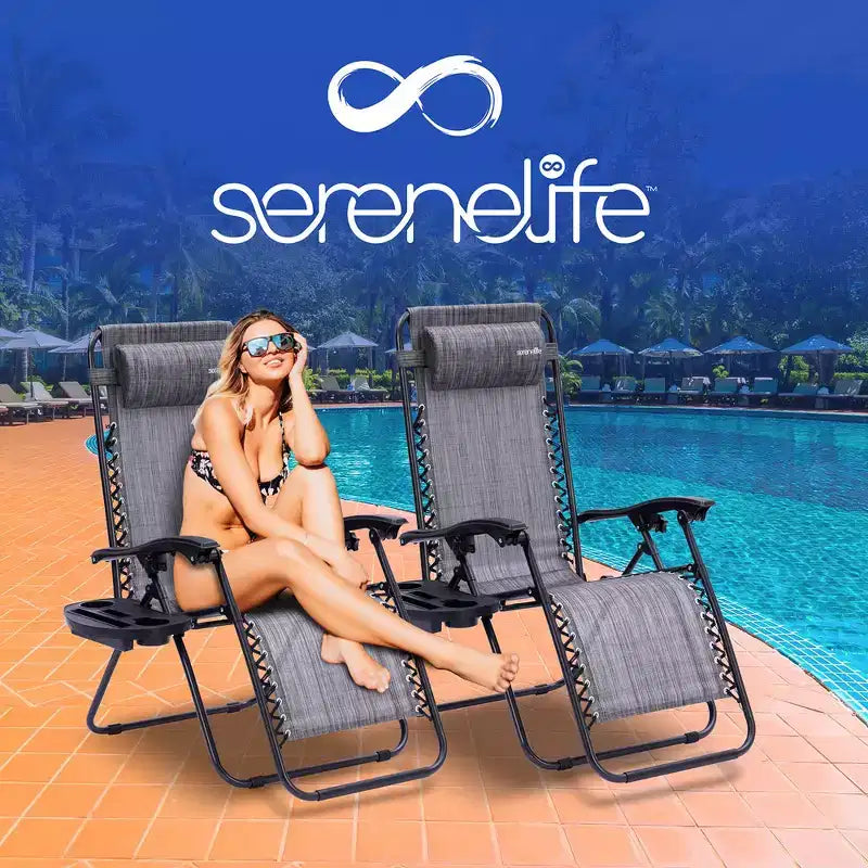 Ensemble de chaises réglables zéro gravité SereneLife avec table d'appoint
