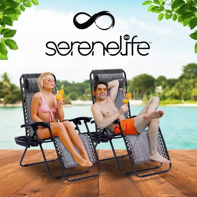 Ensemble de chaises réglables zéro gravité SereneLife avec table d'appoint