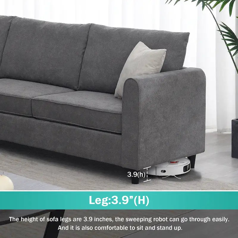 [VIDEO provided] [New] Canapé d'angle moderne rembourré 91*91 pour salon, en forme de L avec 3 coussins