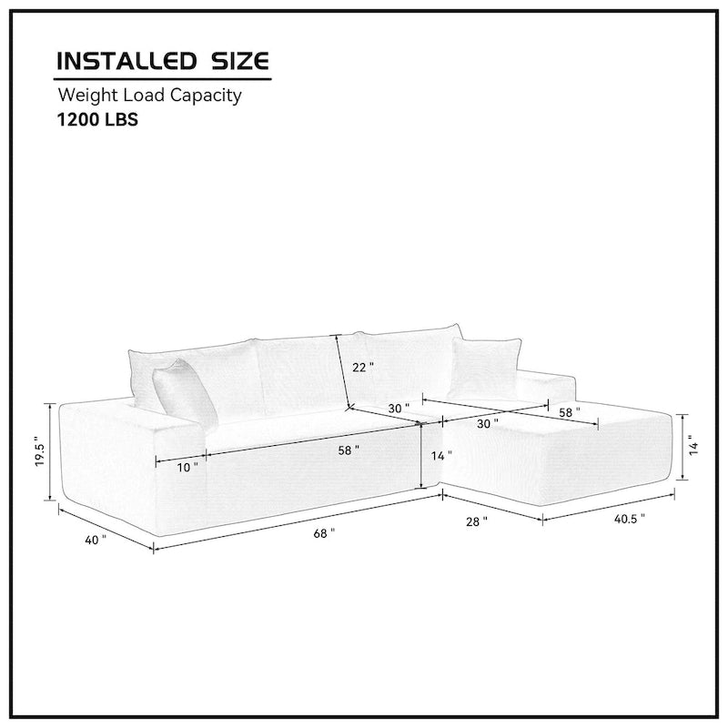 Housses de canapé d'angle en velours côtelé 2 pièces pour canapé d'angle en L pour salon, chambre, boudoir, 2 pièces à combiner librement, gr