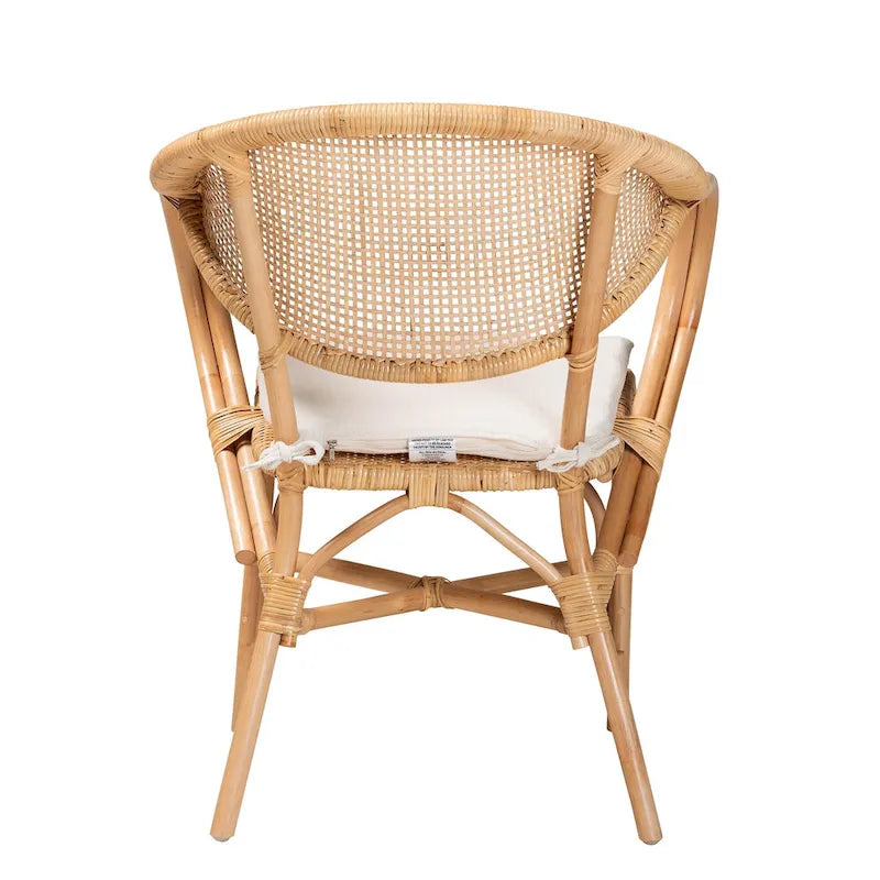 Chaise de salle à manger Varick en rotin finition marron naturel