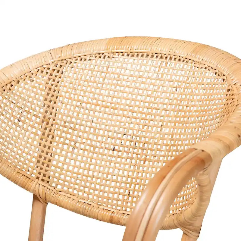Chaise de salle à manger Varick en rotin finition marron naturel