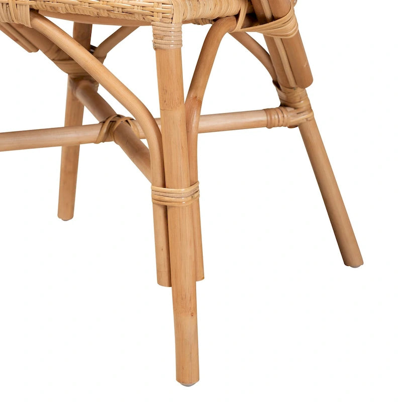 Chaise de salle à manger Varick en rotin finition marron naturel