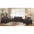 Canapé droit Newbury en similicuir à bras évasés de 180 cm de large - 32L x 71W x 36H