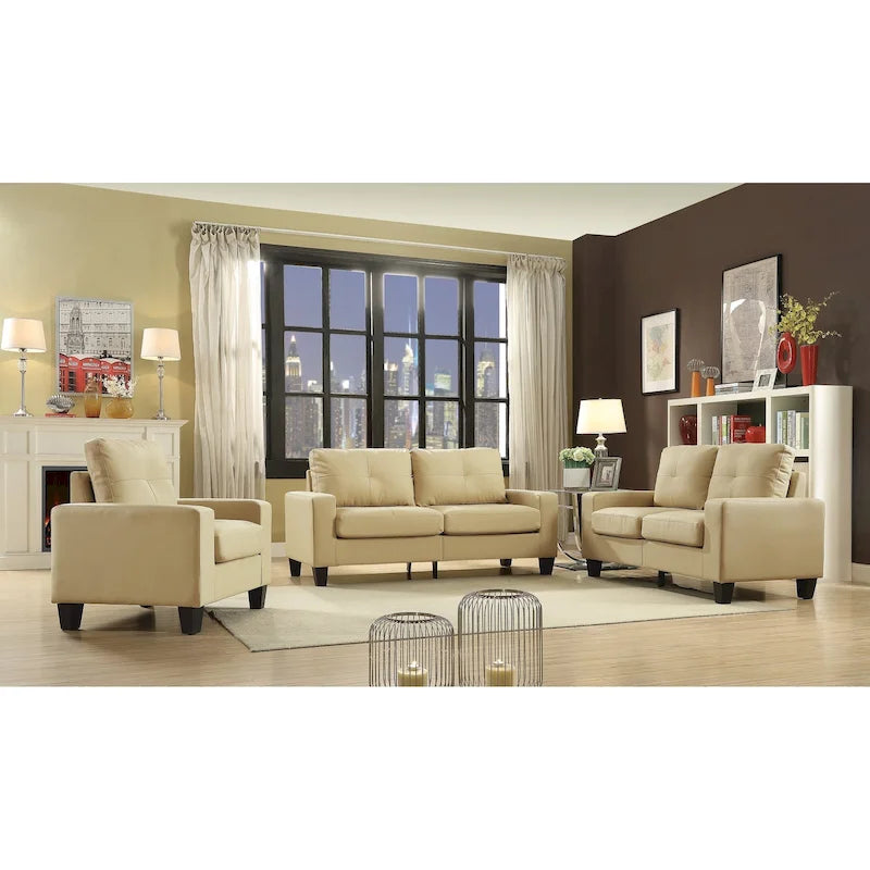 Canapé droit Newbury en similicuir à bras évasés de 180 cm de large - 32L x 71W x 36H