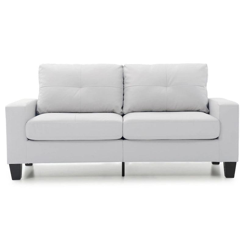 Canapé droit Newbury en similicuir à bras évasés de 180 cm de large - 32L x 71W x 36H