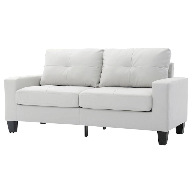 Canapé droit Newbury en similicuir à bras évasés de 180 cm de large - 32L x 71W x 36H