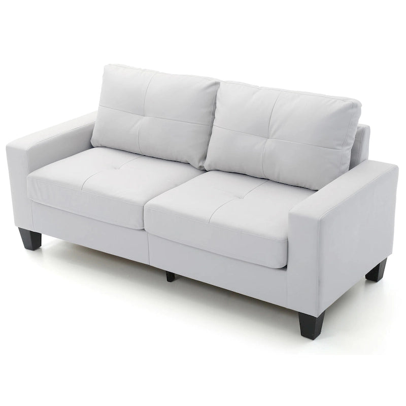 Canapé droit Newbury en similicuir à bras évasés de 180 cm de large - 32L x 71W x 36H