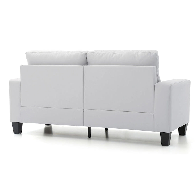 Canapé droit Newbury en similicuir à bras évasés de 180 cm de large - 32L x 71W x 36H