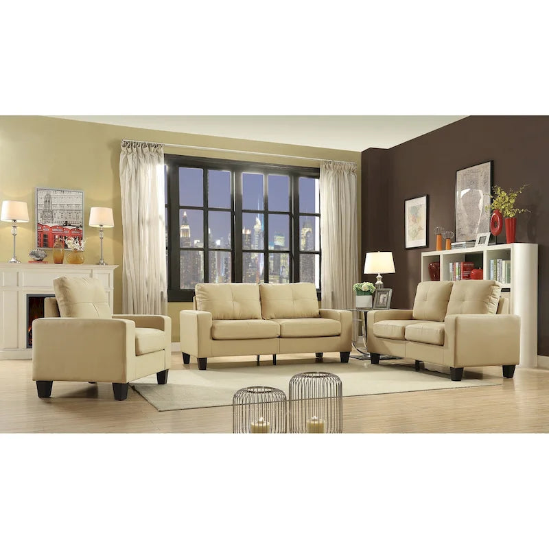 Canapé droit Newbury en similicuir à bras évasés de 180 cm de large - 32L x 71W x 36H