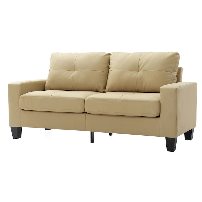 Canapé droit Newbury en similicuir à bras évasés de 180 cm de large - 32L x 71W x 36H
