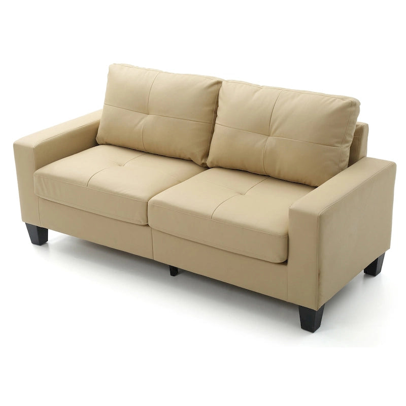 Canapé droit Newbury en similicuir à bras évasés de 180 cm de large - 32L x 71W x 36H