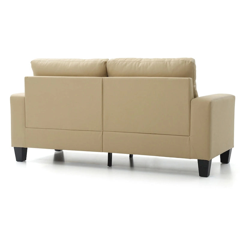 Canapé droit Newbury en similicuir à bras évasés de 180 cm de large - 32L x 71W x 36H