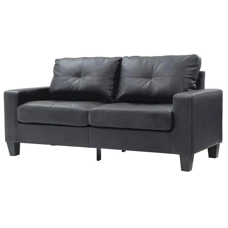 Canapé droit Newbury en similicuir à bras évasés de 180 cm de large - 32L x 71W x 36H