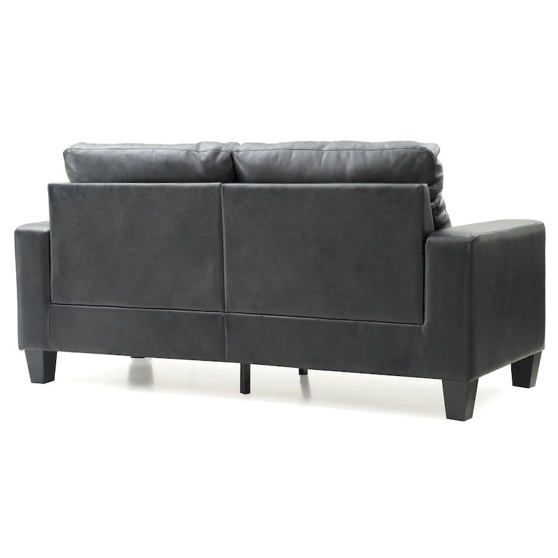 Canapé droit Newbury en similicuir à bras évasés de 180 cm de large - 32L x 71W x 36H