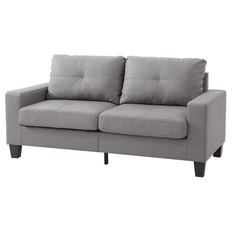 Canapé droit Newbury en similicuir à bras évasés de 180 cm de large - 32L x 71W x 36H