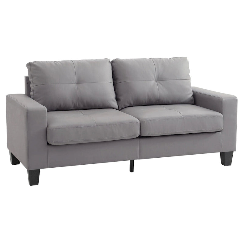 Canapé droit Newbury en similicuir à bras évasés de 180 cm de large - 32L x 71W x 36H