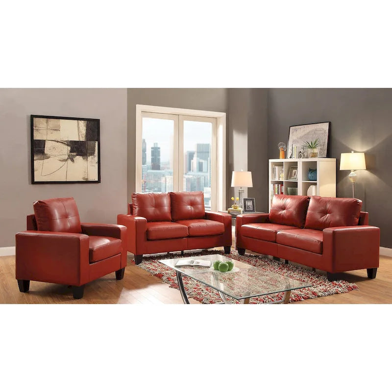 Canapé droit Newbury en similicuir à bras évasés de 180 cm de large - 32L x 71W x 36H