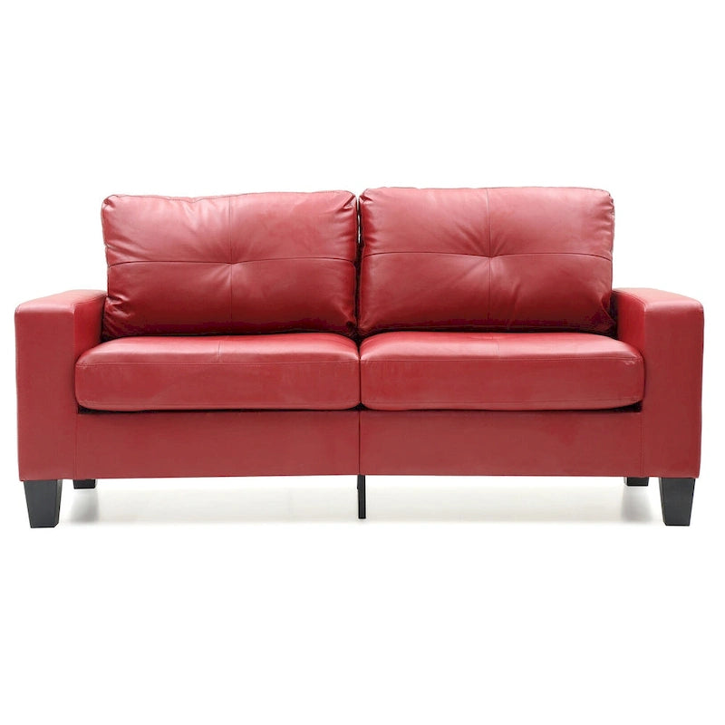 Canapé droit Newbury en similicuir à bras évasés de 180 cm de large - 32L x 71W x 36H