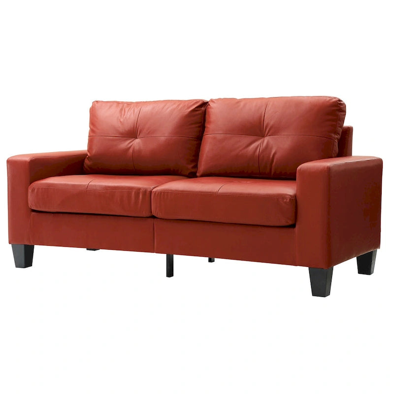 Canapé droit Newbury en similicuir à bras évasés de 180 cm de large - 32L x 71W x 36H