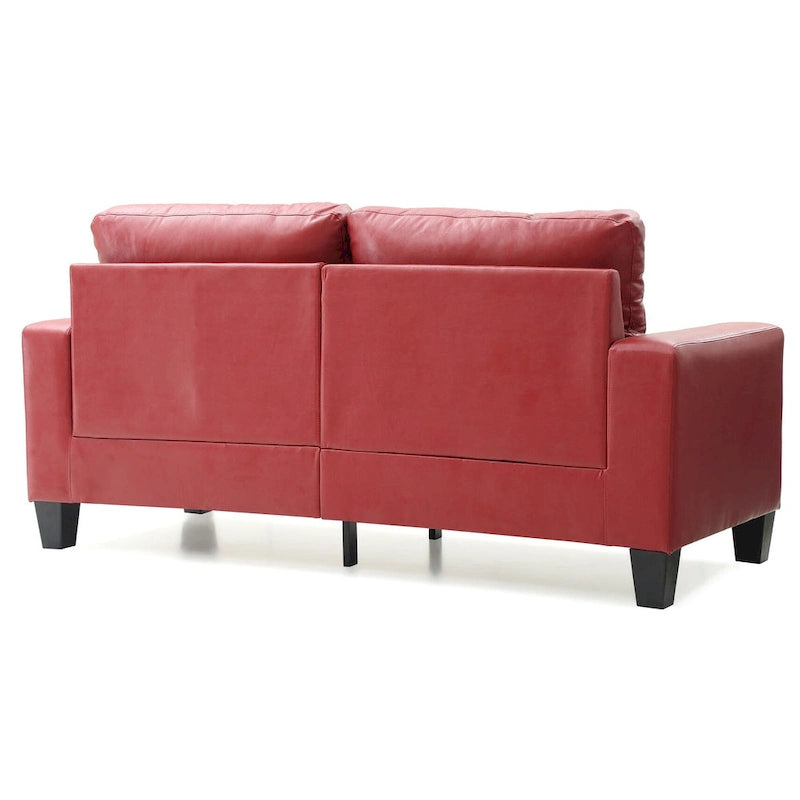 Canapé droit Newbury en similicuir à bras évasés de 180 cm de large - 32L x 71W x 36H