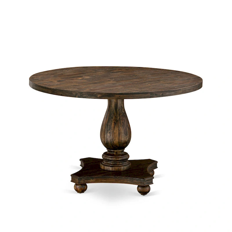 Ensemble de salle à manger East West Furniture – une table de cuisine et des chaises en tissu de lin kaki foncé, Distressed Jacobean (Option pièces)