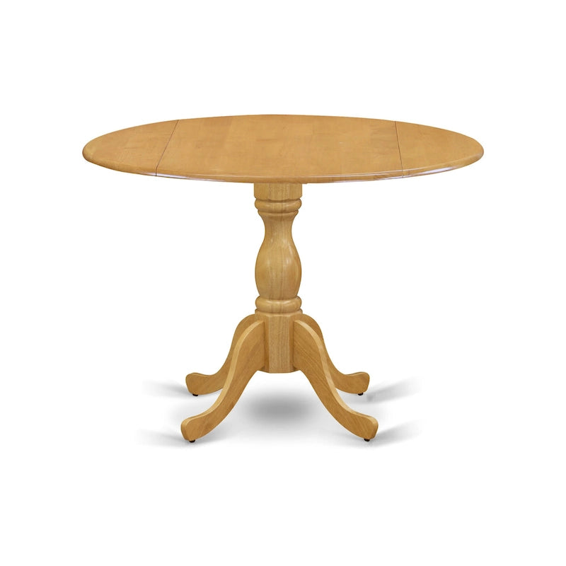 East West Furniture Dublin Table de Cuisine Moderne - un Dessus de Table Rond avec Abattants et Pied Central, (Option de Finition)