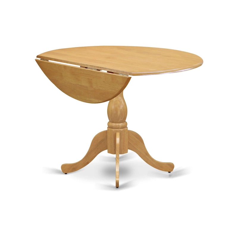 East West Furniture Dublin Table de Cuisine Moderne - un Dessus de Table Rond avec Abattants et Pied Central, (Option de Finition)