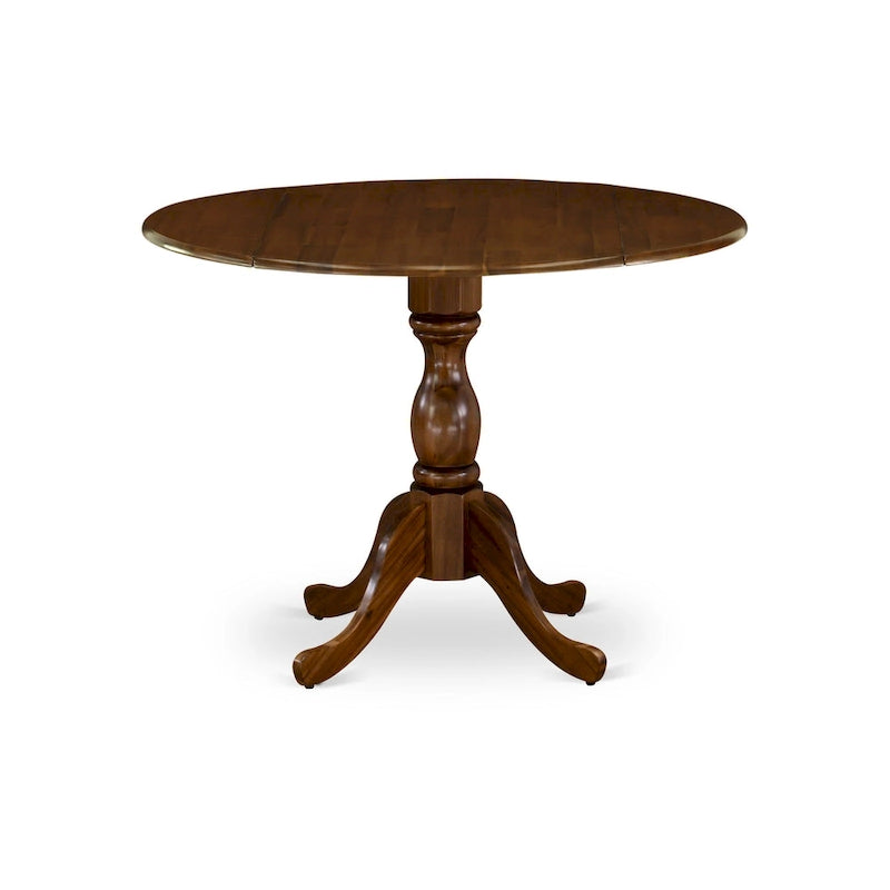 East West Furniture Dublin Table de Cuisine Moderne - un Dessus de Table Rond avec Abattants et Pied Central, (Option de Finition)