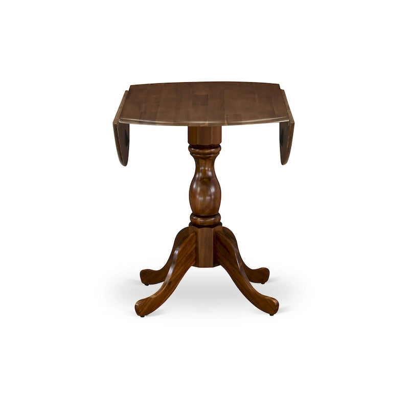 East West Furniture Dublin Table de Cuisine Moderne - un Dessus de Table Rond avec Abattants et Pied Central, (Option de Finition)