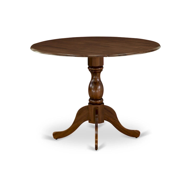East West Furniture Dublin Table de Cuisine Moderne - un Dessus de Table Rond avec Abattants et Pied Central, (Option de Finition)