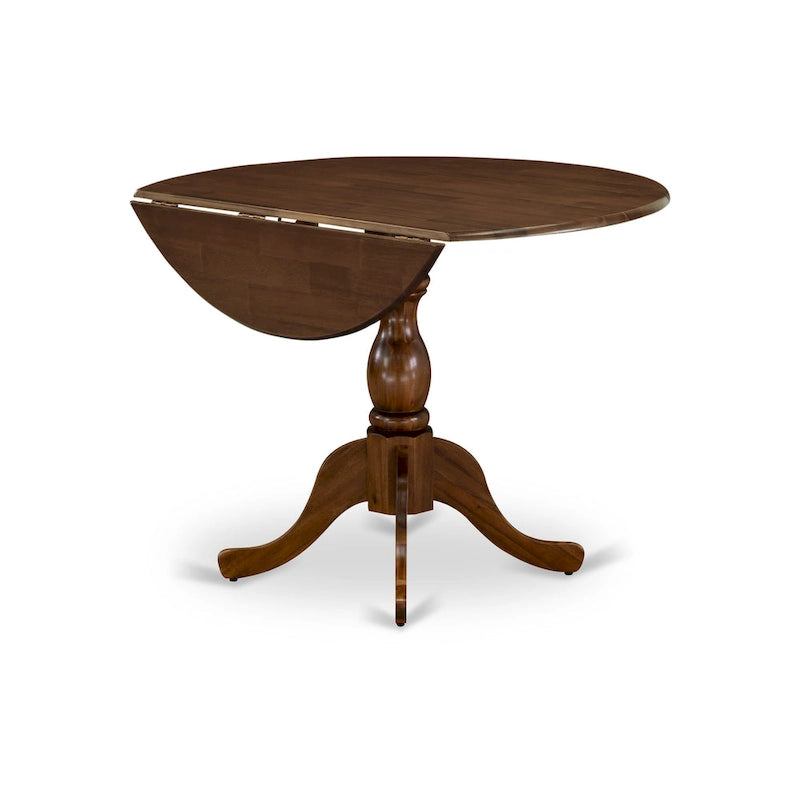 East West Furniture Dublin Table de Cuisine Moderne - un Dessus de Table Rond avec Abattants et Pied Central, (Option de Finition)