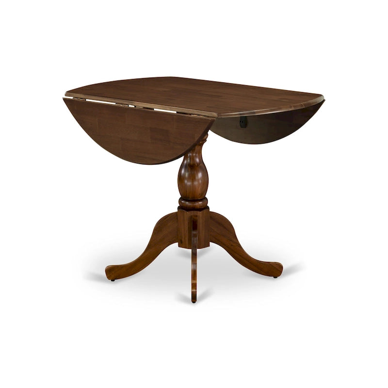 East West Furniture Dublin Table de Cuisine Moderne - un Dessus de Table Rond avec Abattants et Pied Central, (Option de Finition)