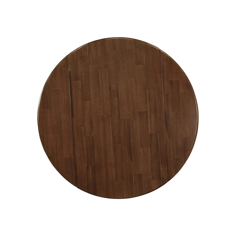 East West Furniture Dublin Table de Cuisine Moderne - un Dessus de Table Rond avec Abattants et Pied Central, (Option de Finition)