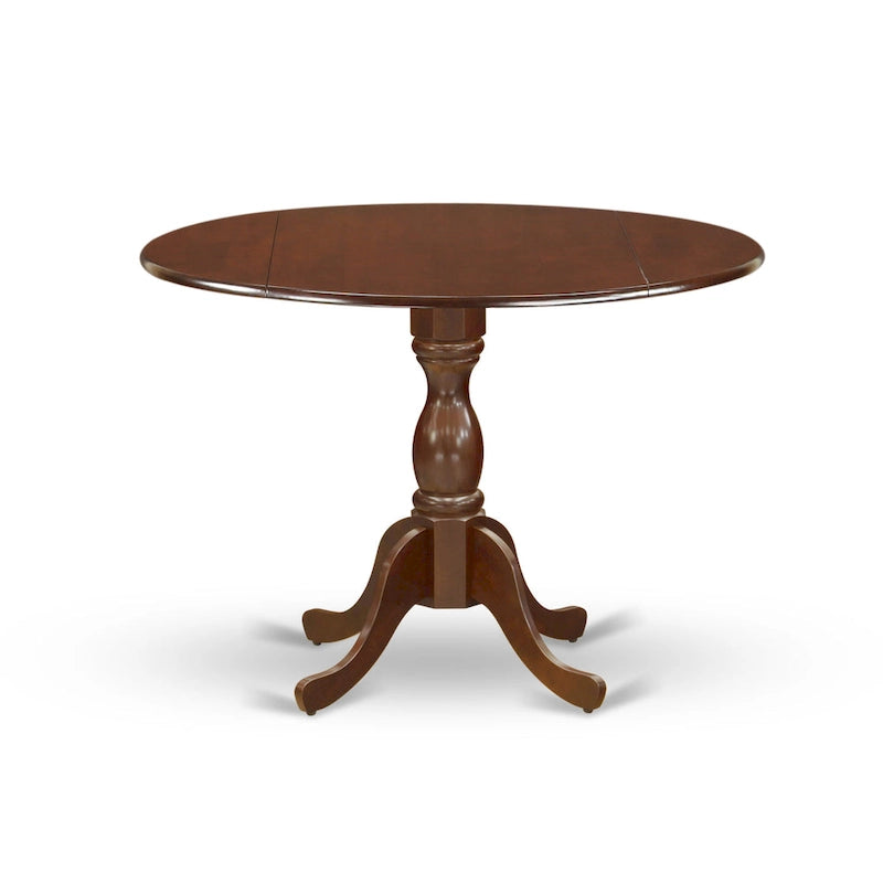 East West Furniture Dublin Table de Cuisine Moderne - un Dessus de Table Rond avec Abattants et Pied Central, (Option de Finition)