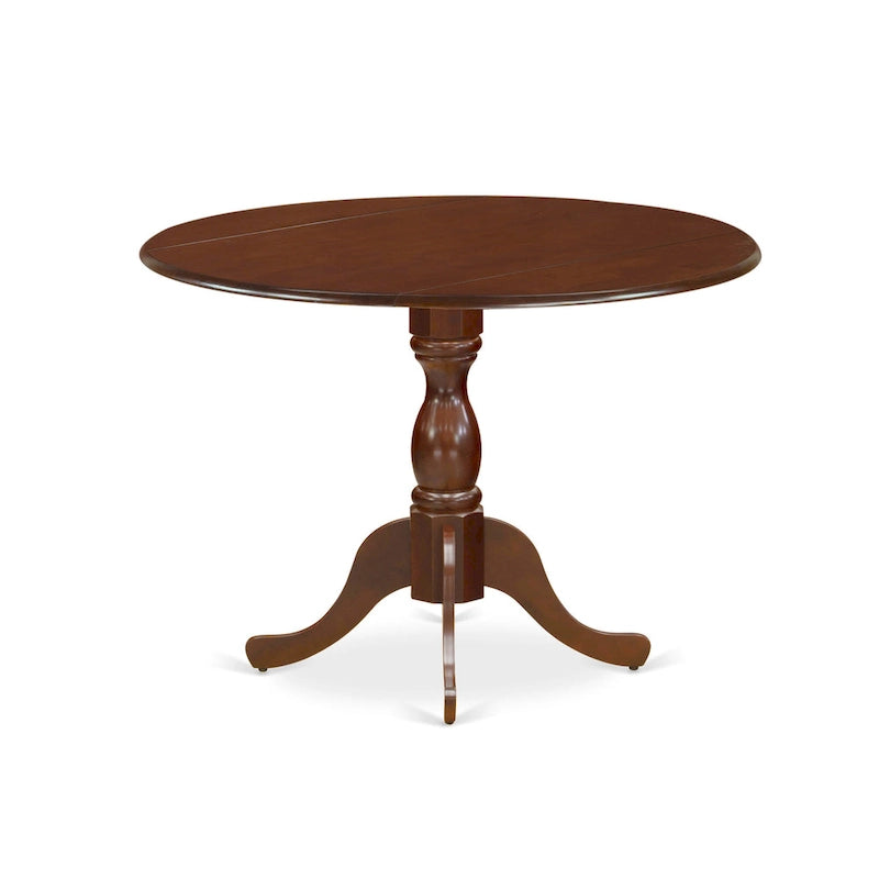 East West Furniture Dublin Table de Cuisine Moderne - un Dessus de Table Rond avec Abattants et Pied Central, (Option de Finition)