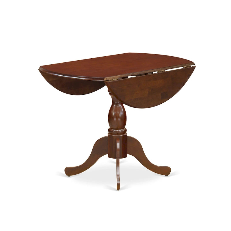 East West Furniture Dublin Table de Cuisine Moderne - un Dessus de Table Rond avec Abattants et Pied Central, (Option de Finition)