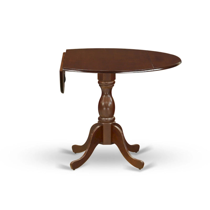 East West Furniture Dublin Table de Cuisine Moderne - un Dessus de Table Rond avec Abattants et Pied Central, (Option de Finition)