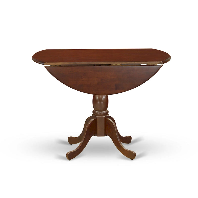 East West Furniture Dublin Table de Cuisine Moderne - un Dessus de Table Rond avec Abattants et Pied Central, (Option de Finition)