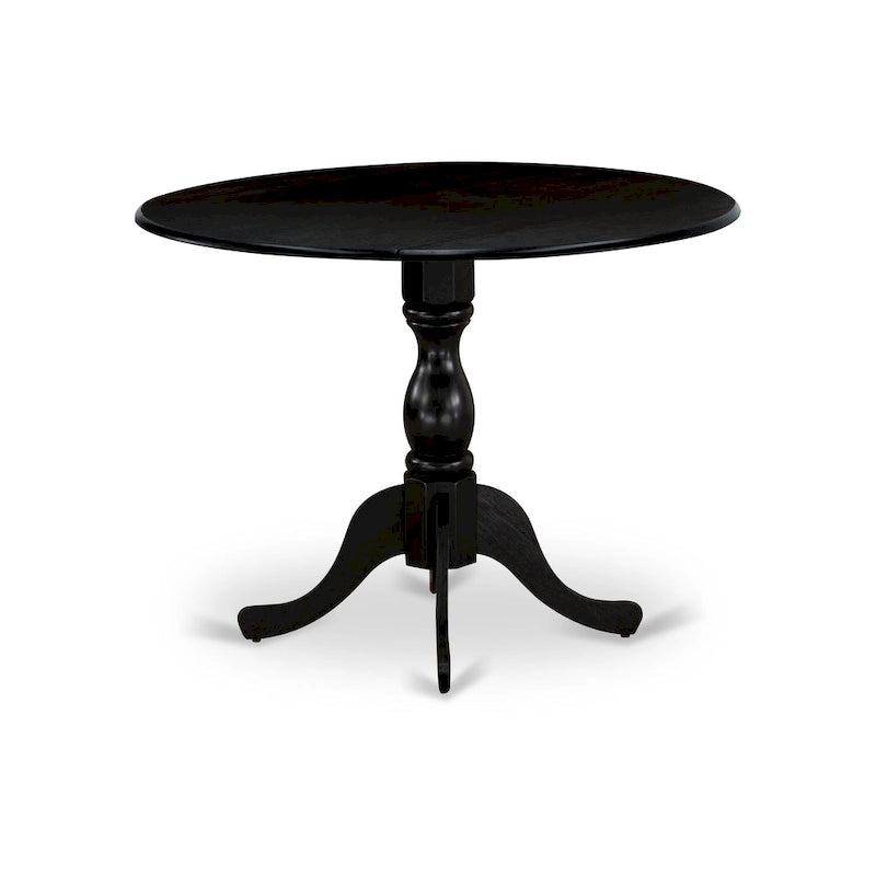 East West Furniture Dublin Table de Cuisine Moderne - un Dessus de Table Rond avec Abattants et Pied Central, (Option de Finition)
