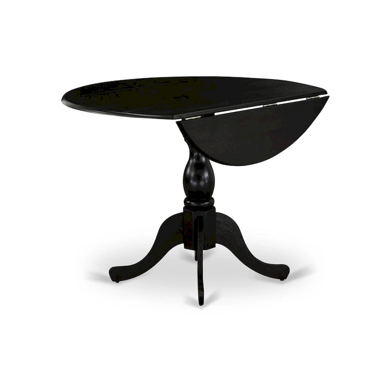 East West Furniture Dublin Table de Cuisine Moderne - un Dessus de Table Rond avec Abattants et Pied Central, (Option de Finition)